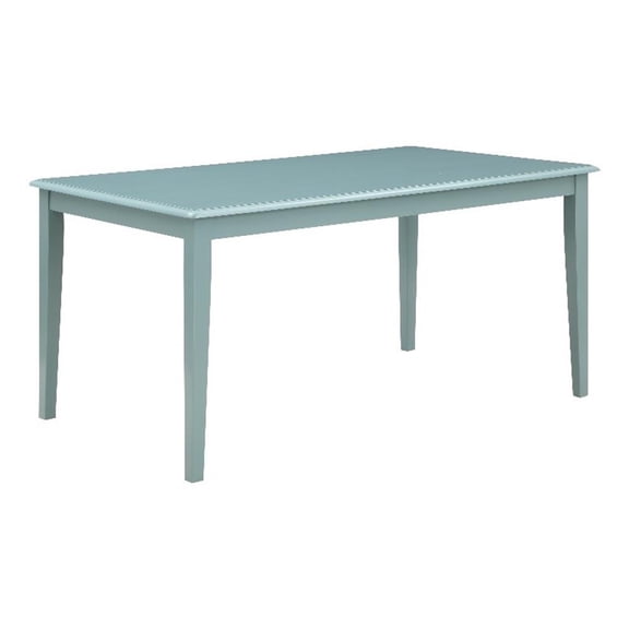 Pemberly Row Rubberwood Rectangular Dining Table in Aspen Valley Light Blue