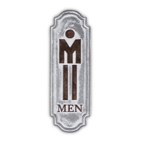 Pemberly Row Rustic Cast Iron Metal Mens Room Placard Wall Sign