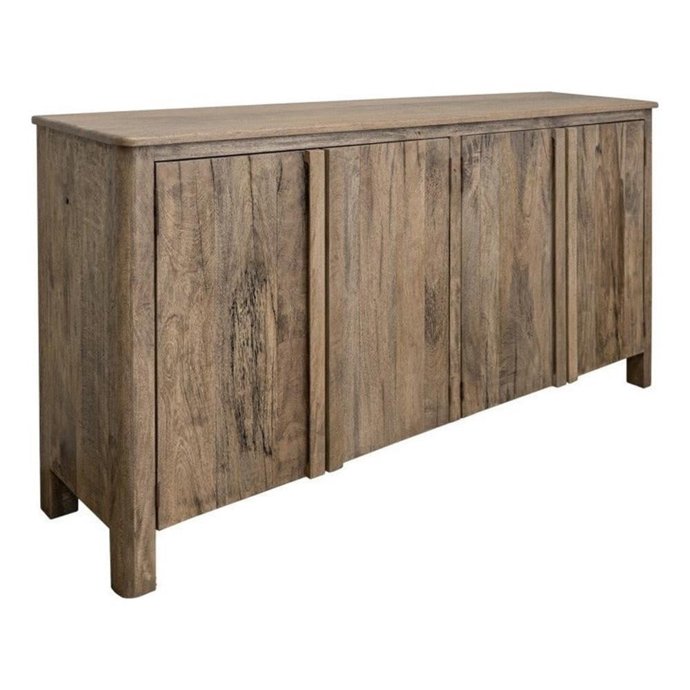 P Multigr Rustiq Pemberly Row Rustic Modern 4 Door Multi Purpose Console in Brown ...