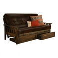 thumbnail image 1 of Pemberly Row Rustic Walnut Storage Futon with Java Brown Mattress, 1 of 3