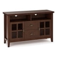 thumbnail image 1 of Pemberly Row SOLID WOOD 48 inch Wide Contemporary TV Media Stand in Russet Brown, 1 of 10
