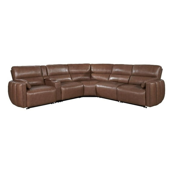 Pemberly Row Sable 6PC Power Adjustable Headrests Reclining Sectional