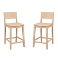 thumbnail image 1 of Pemberly Row Saddle Seat Counter Stools Set of Two in Unfinished Rubberwood, 1 of 16