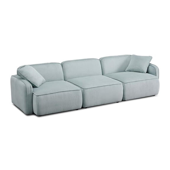 Pemberly Row Seafoam Performance Corduroy Velvet Modular Sofa