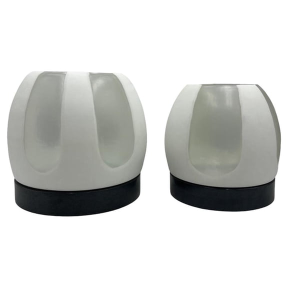 Pemberly Row Set of 2 Decorative Handmade Glass Serene Spheres Vase in White