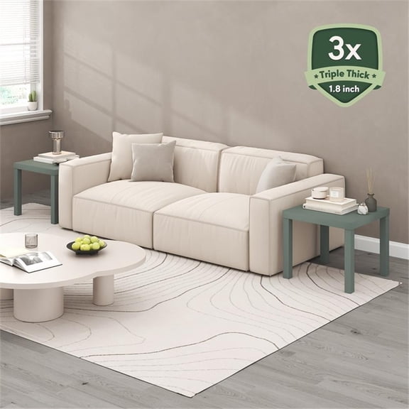 Pemberly Row Set of 2 Square End Tables in Sage Green Finish