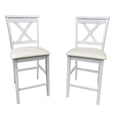 thumbnail image 1 of Pemberly Row Set of 2 X-Back Counter Stools in Antique White, 1 of 5