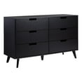 thumbnail image 1 of Pemberly Row Simple Wood 6 Drawer Dresser with Cut Out Handles - Black, 1 of 16