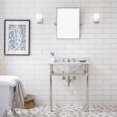 thumbnail image 1 of Pemberly Row Single Brass Wash Stand in Polished Nickel/White, 1 of 4