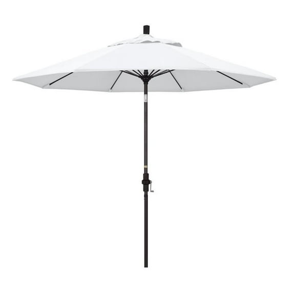Pemberly Row Skye 9' Bronze Patio Umbrella in Olefin White