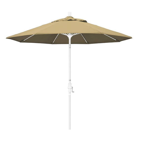 Pemberly Row Skye 9' White Patio Umbrella in Olefin Champagne