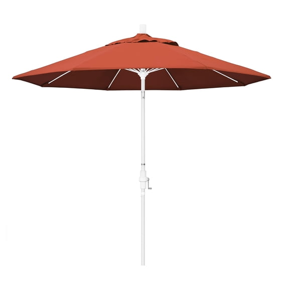 Pemberly Row Skye 9' White Patio Umbrella in Olefin Sunset
