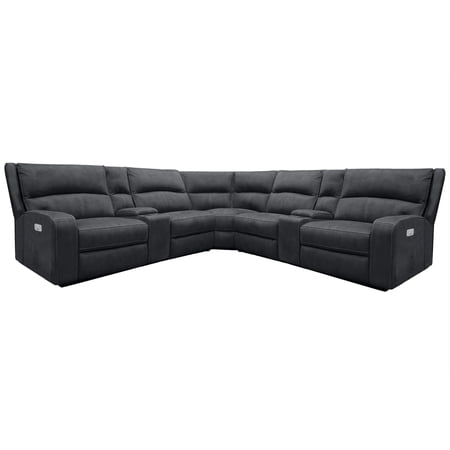 Pemberly Row Slate 7 Piece Power Reclining Adjustable Headrests Sectional