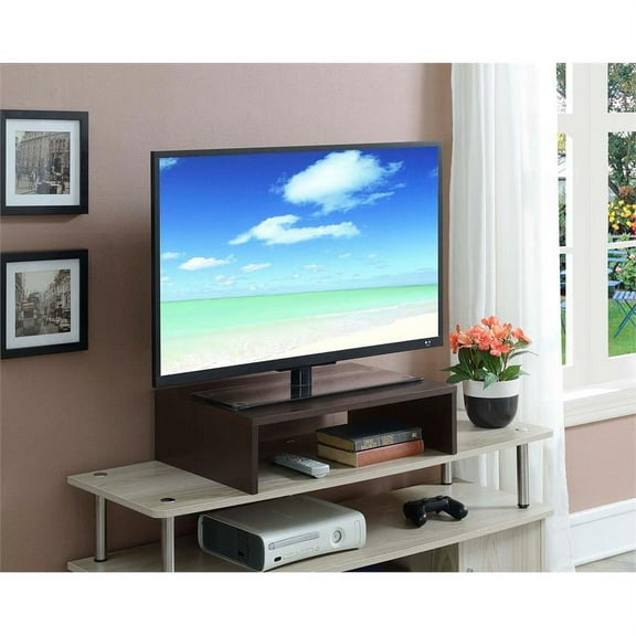Pemberly Row Small TV/Monitor Riser in Espresso