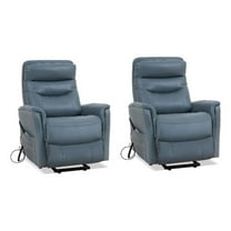 Pemberly Row Softy Azure Articulating Headrest Power Lift Recliner 2Pack