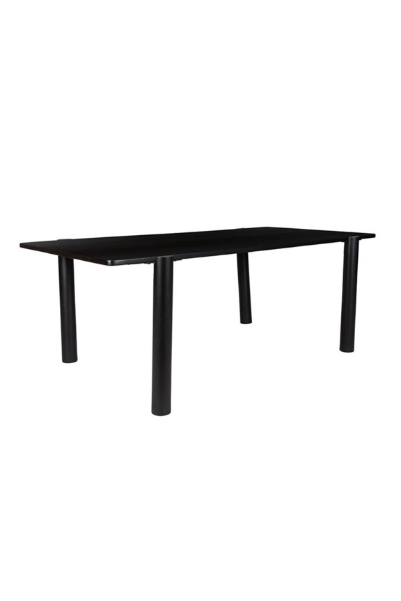 Solid Acacia Wood 80" Rectangle Dining Table in Black