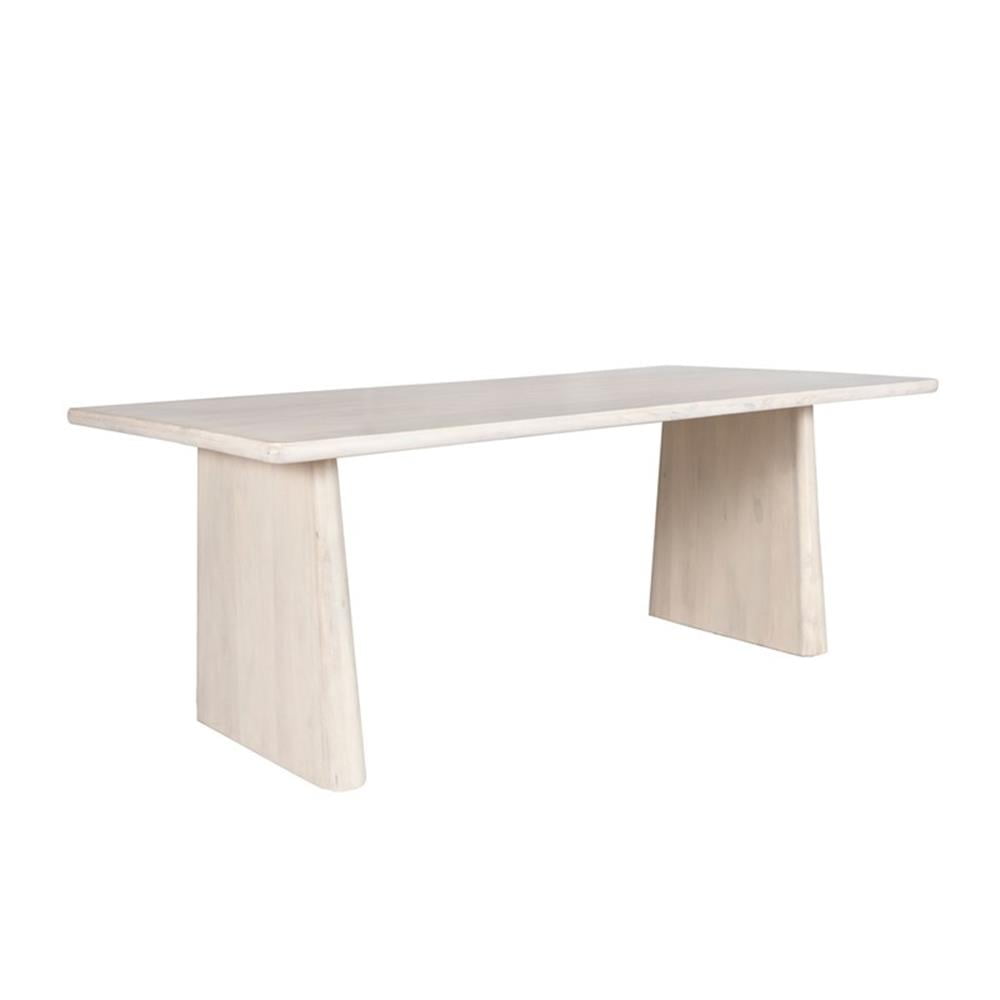 Pemberly Row Solid Acacia Wood 80" Rectangle Dining Table in Light Oak ...