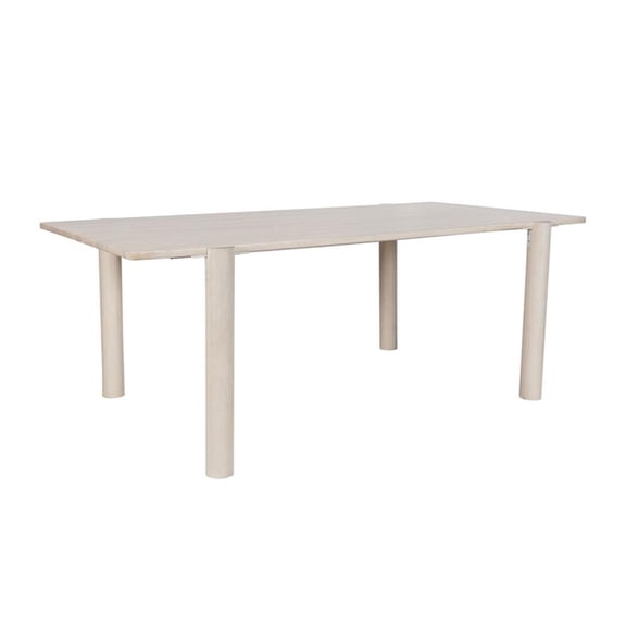 Pemberly Row Solid Acacia Wood 80" Rectangle Dining Table in Light Oak