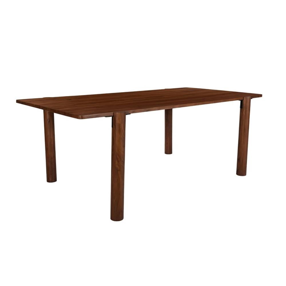 Pemberly Row Solid Acacia Wood 80" Rectangle Dining Table in Walnut