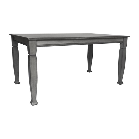 Pemberly Row Solid Wood 60" Dining Table with Turned Legs in Antique Gray