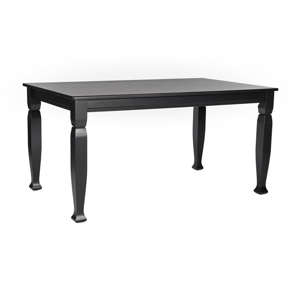 Pemberly Row Solid Wood 60" Dining Table with Turned Legs in Black ...