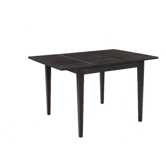 Pemberly Row Solid Wood Butterfly Ext. Counter Table in Gray
