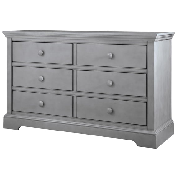 Pemberly Row Solid Wood Dovetail Farmhouse Dresser in Cloud Finish