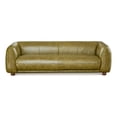 thumbnail image 1 of Pemberly Row Solid Wood Frame and Leather Upholstered Couch in Green, 1 of 7