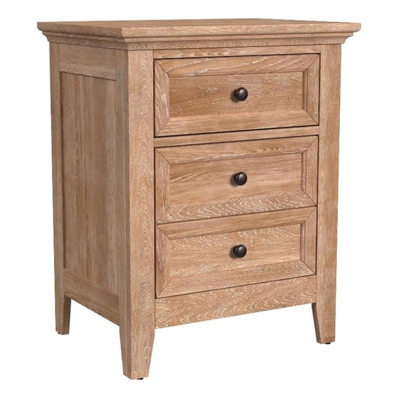 Pemberly Row Solid Wood Select Hardwood Bedroom Nightstand in Wheat