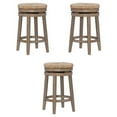 thumbnail image 1 of Pemberly Row Solid Wood Swivel Rush Counter Stool in Natural Brown - Set of 3, 1 of 9