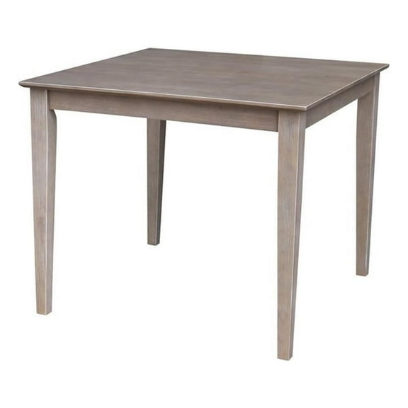 Pemberly Row Solid Wood Top Table - Dining Height in Washed Gray Taupe