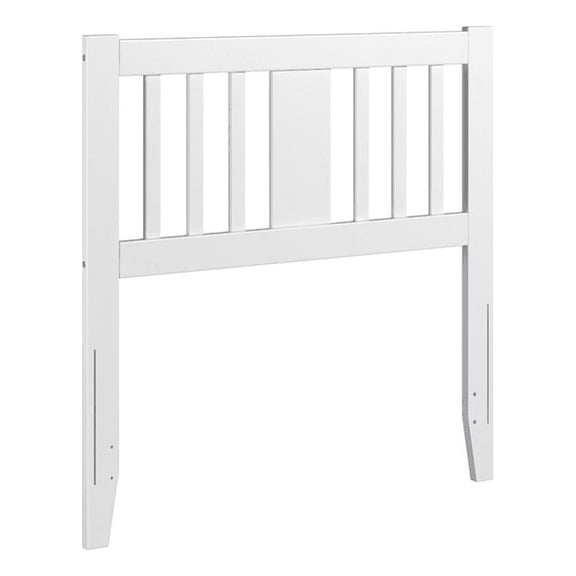 Pemberly Row Solid Wood Twin Spindle Headboard with USB Turbo Charger in White