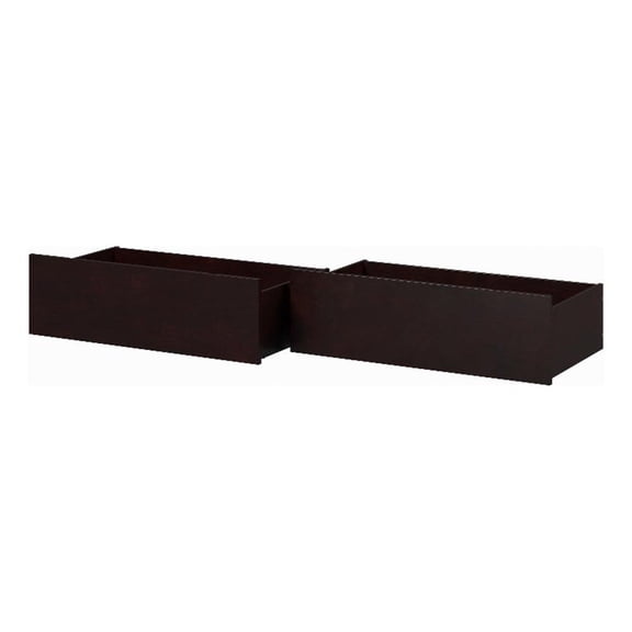 Pemberly Row Solid Wood Twin XL/Queen/King Bed Drawer in Espresso (Set of 2)