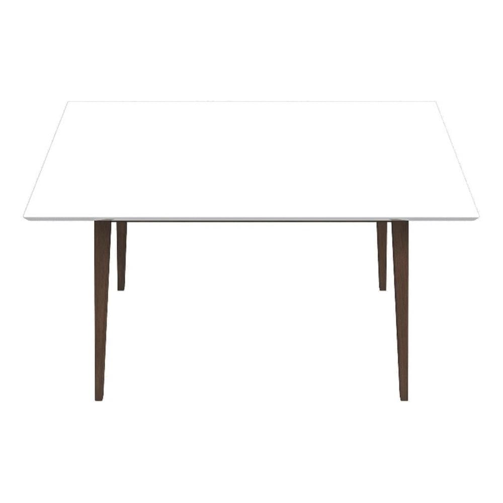 Pemberly Row Solid Wood Walnut White Top 47" Rectangular Dining Table ...