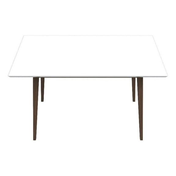 Pemberly Row Solid Wood Walnut White Top 47" Rectangular Dining Table