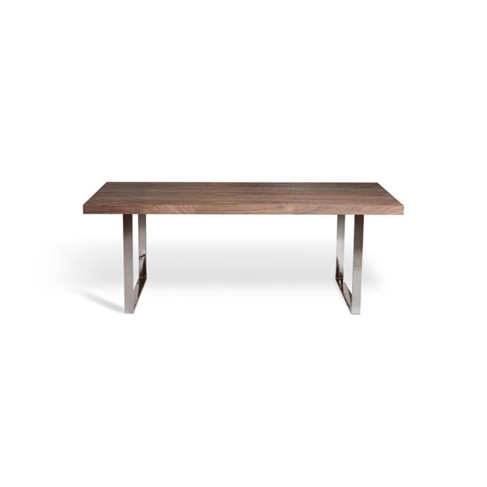 Pemberly Row Solid and Engineered Wood Dining Table in Walnut and ...