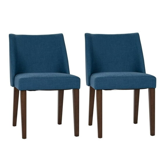 Pemberly Row Space Savers Medium Brown Nido Chair - Blue (RTA)-Set of 2