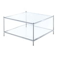 thumbnail image 1 of Pemberly Row Square Coffee Table in Clear Glass with Chrome Metal Frame, 1 of 4