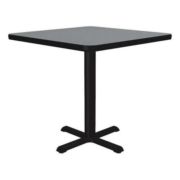 Pemberly Row Square Commercial Laminate Cafe and Breakroom Table in Gray Granite