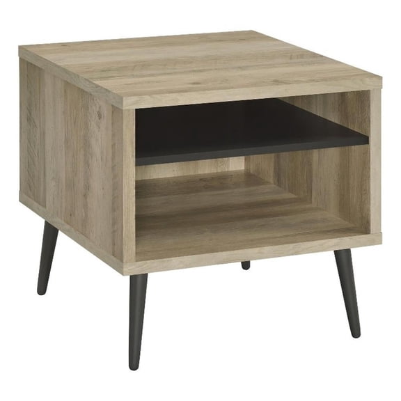 Pemberly Row Square Engineered Wood End Table With Shelf Pine and Gray