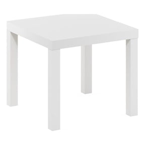 Pemberly Row Homey Square Side Table with Storage Shelf in White