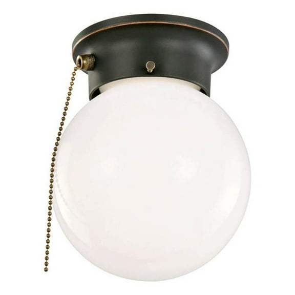 Pemberly Row Stainless Steel Ceiling Light with Pull Chain in Bronze