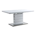 thumbnail image 1 of Pemberly Row Stainless Steel Dining Table in White High Gloss, 1 of 7