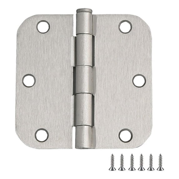 Pemberly Row Stainless Steel Door Hinge in Satin Nickel - 12 Pack
