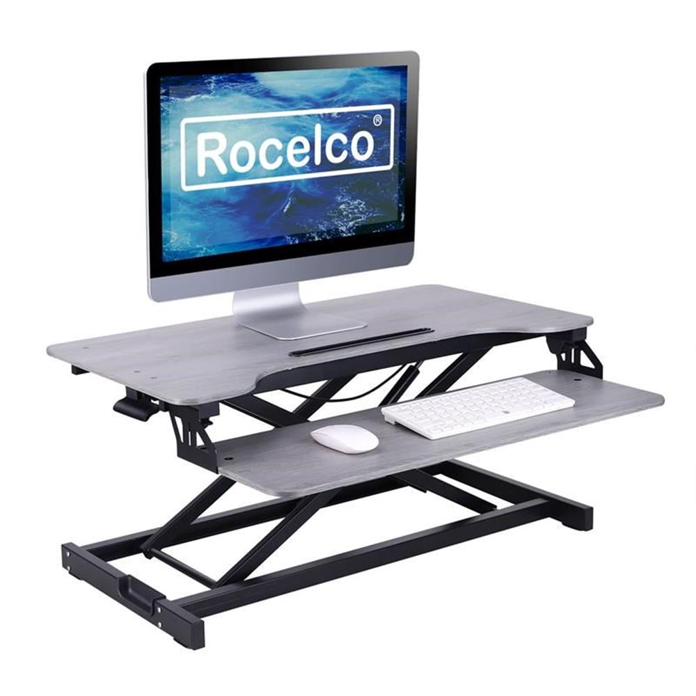 Tablet Desk Riser Pemberly Row Standing Desk Converter Dual Monitor Riser w/Tablet Mount ...
