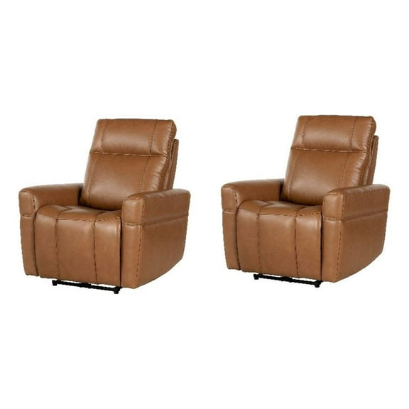 Pemberly Row Steamboat Ecru Power Zero Gravity Recliner Two Pack