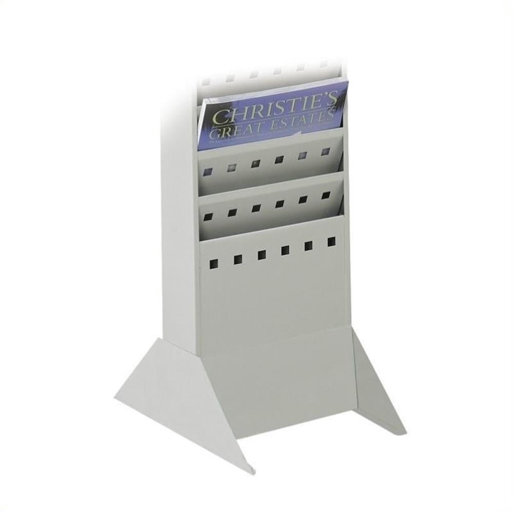 Rowley Magazine Rack Pemberly Row Steel Magazine Rack Base in Gray - Walmart.com