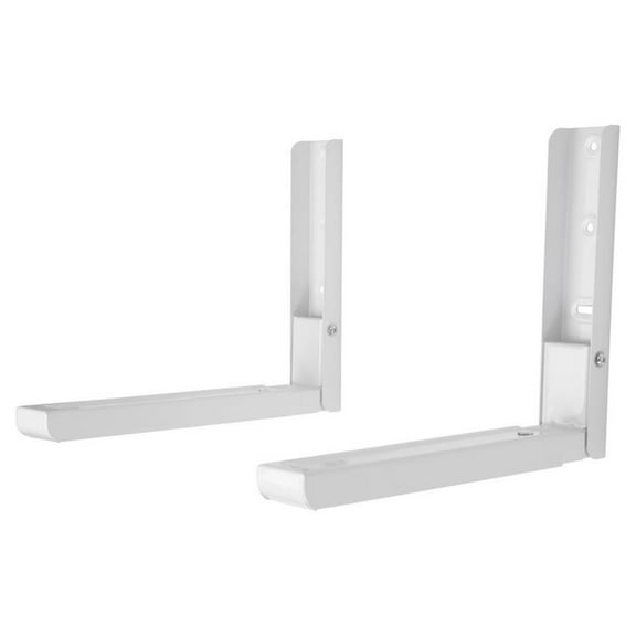 Pemberly Row Steel Universal Wall-Mounted Microwave Brackets in White (Set of 2)