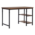 thumbnail image 1 of Pemberly Row Sturdy Rustic Desk with 2 Wood Shelves and Metal Frame in Black, 1 of 11