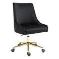 thumbnail image 1 of Pemberly Row Swivel Adjustable Black Velvet and Gold Office Chair, 1 of 12